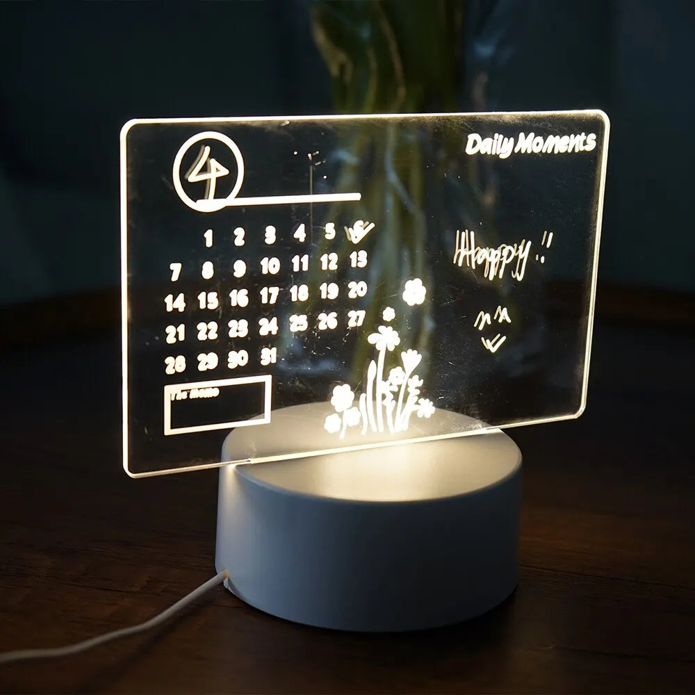 Creative LED Message Board Night Light – USB Rewritable Note Lamp with Warm Soft Glow – Perfect for Kids, Girlfriends & Room Décor