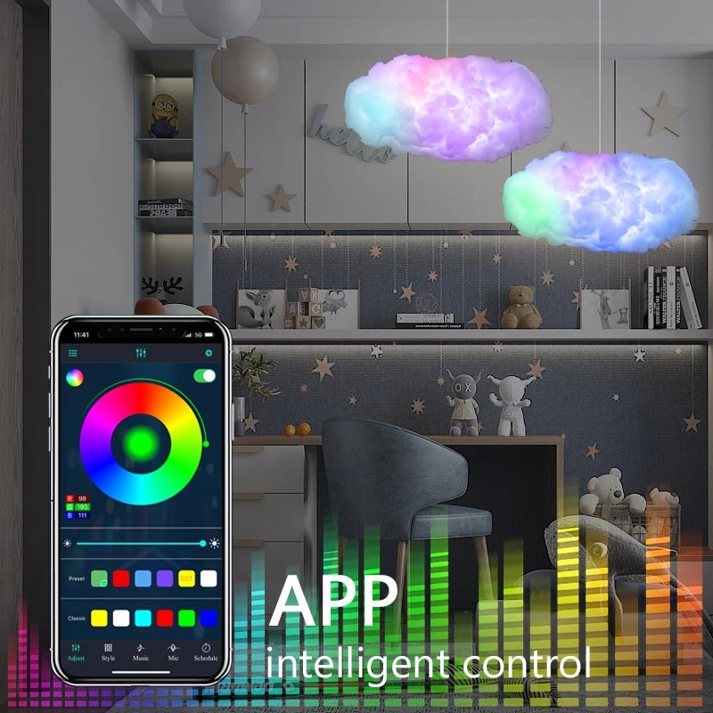 USB Cloud Light with App Control | 3D RGBIC Music Synchronization & Ambient Lighting for Bedroom