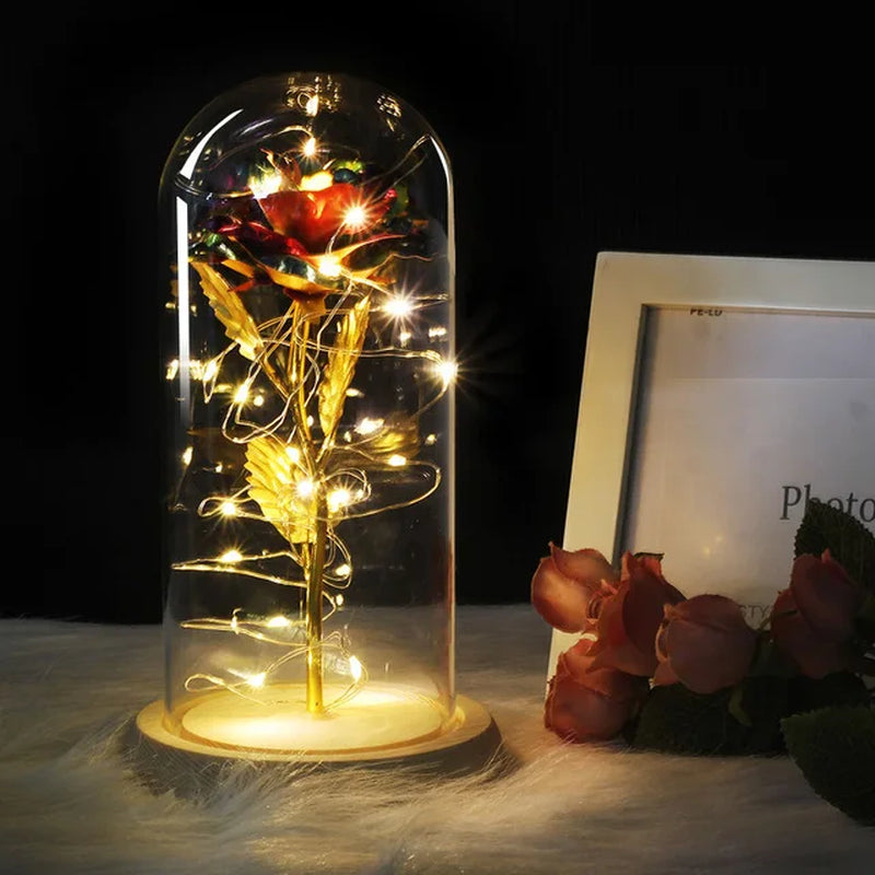 Beauty and the Beast Enchanted Rose – LED Glass Dome with Forever Red Rose – Romantic Gift for Valentine's Day, Mother's Day & Special Occasions