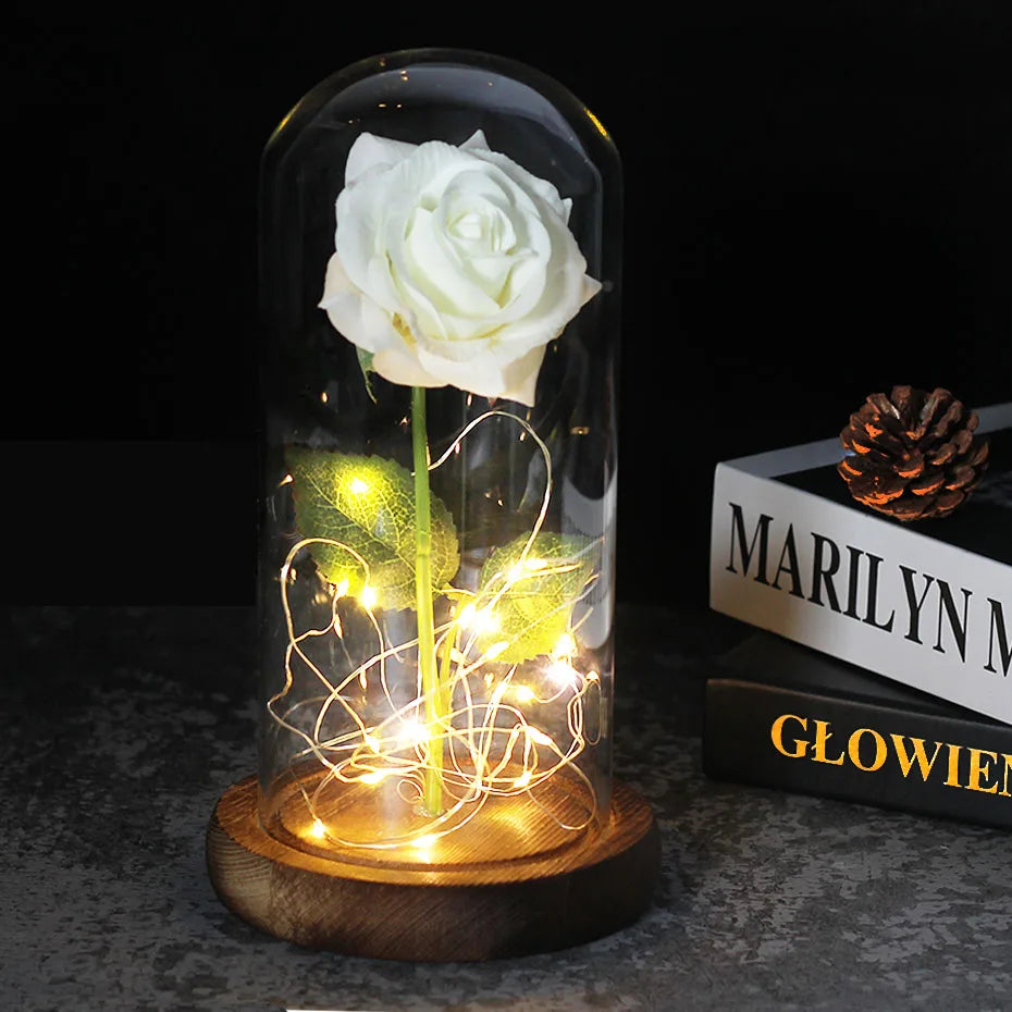 Beauty and the Beast Enchanted Rose – LED Glass Dome with Forever Red Rose – Romantic Gift for Valentine's Day, Mother's Day & Special Occasions
