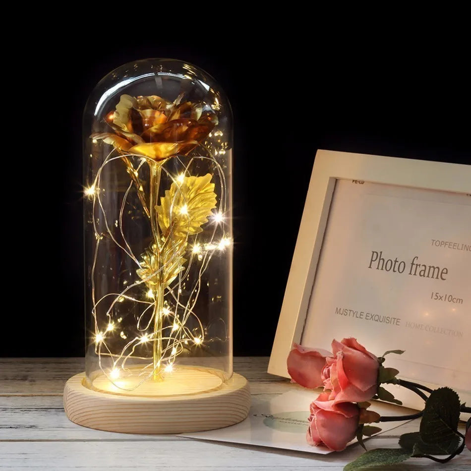 Beauty and the Beast Enchanted Rose – LED Glass Dome with Forever Red Rose – Romantic Gift for Valentine's Day, Mother's Day & Special Occasions
