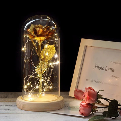 Beauty and the Beast Enchanted Rose – LED Glass Dome with Forever Red Rose – Romantic Gift for Valentine's Day, Mother's Day & Special Occasions