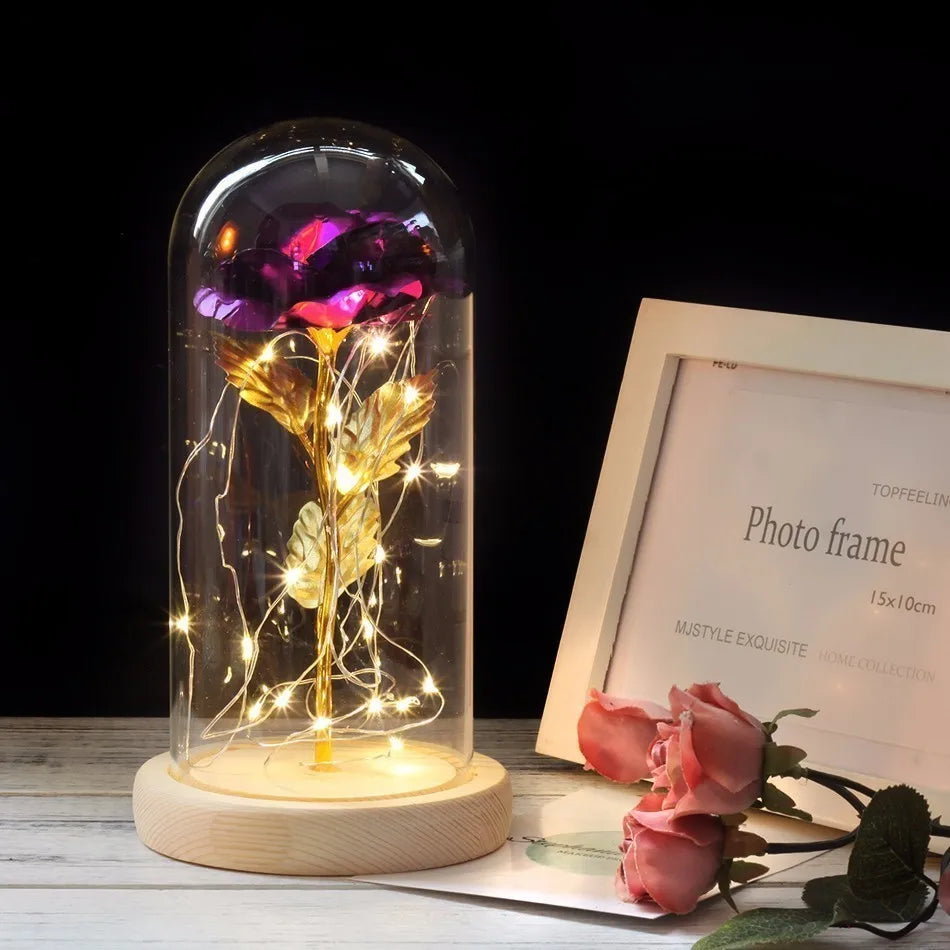 Beauty and the Beast Enchanted Rose – LED Glass Dome with Forever Red Rose – Romantic Gift for Valentine's Day, Mother's Day & Special Occasions