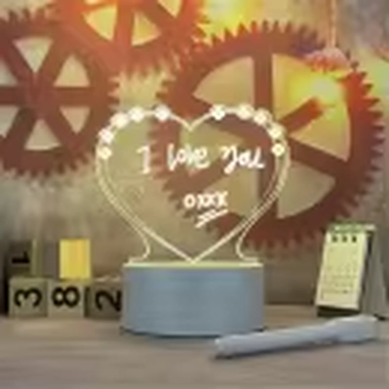 LED Night Light Message Board with Pen – USB Powered Decorative Night Lamp – Perfect Gift for Kids and Girlfriends