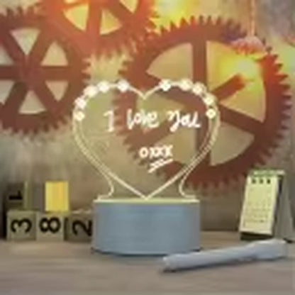 LED Night Light Message Board with Pen – USB Powered Decorative Night Lamp – Perfect Gift for Kids and Girlfriends