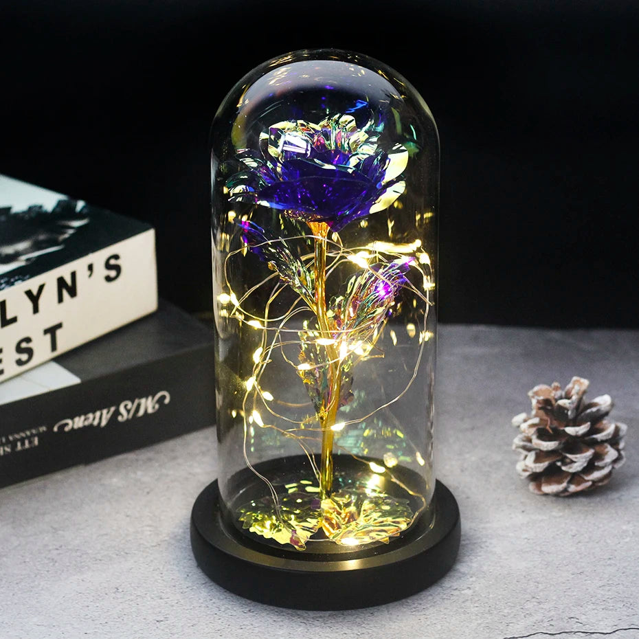 Beauty and the Beast Enchanted Rose – LED Glass Dome with Forever Red Rose – Romantic Gift for Valentine's Day, Mother's Day & Special Occasions