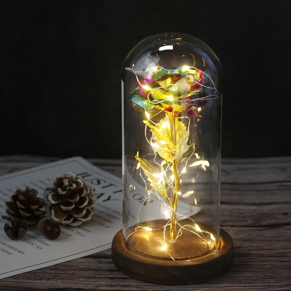 Beauty and the Beast Enchanted Rose – LED Glass Dome with Forever Red Rose – Romantic Gift for Valentine's Day, Mother's Day & Special Occasions