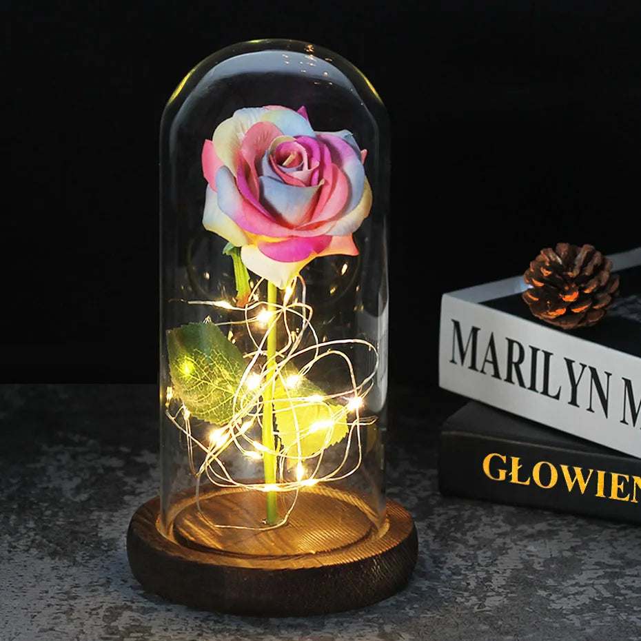 Beauty and the Beast Enchanted Rose – LED Glass Dome with Forever Red Rose – Romantic Gift for Valentine's Day, Mother's Day & Special Occasions