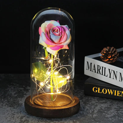 Beauty and the Beast Enchanted Rose – LED Glass Dome with Forever Red Rose – Romantic Gift for Valentine's Day, Mother's Day & Special Occasions