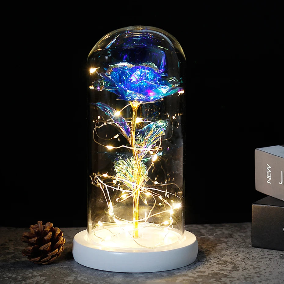 Beauty and the Beast Enchanted Rose – LED Glass Dome with Forever Red Rose – Romantic Gift for Valentine's Day, Mother's Day & Special Occasions