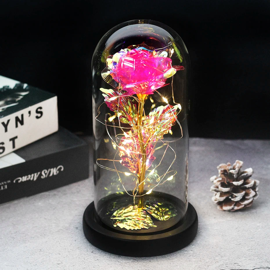 Beauty and the Beast Enchanted Rose – LED Glass Dome with Forever Red Rose – Romantic Gift for Valentine's Day, Mother's Day & Special Occasions