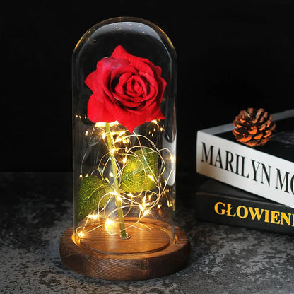 Beauty and the Beast Enchanted Rose – LED Glass Dome with Forever Red Rose – Romantic Gift for Valentine's Day, Mother's Day & Special Occasions
