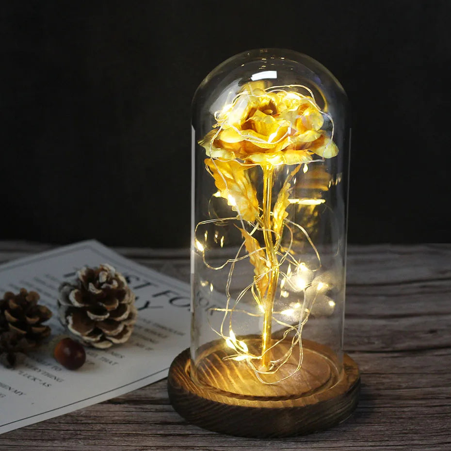 Beauty and the Beast Enchanted Rose – LED Glass Dome with Forever Red Rose – Romantic Gift for Valentine's Day, Mother's Day & Special Occasions