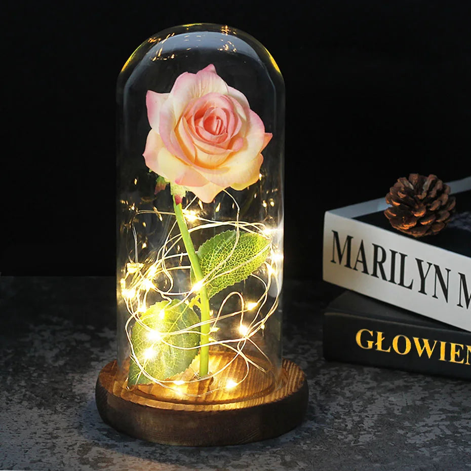 Beauty and the Beast Enchanted Rose – LED Glass Dome with Forever Red Rose – Romantic Gift for Valentine's Day, Mother's Day & Special Occasions