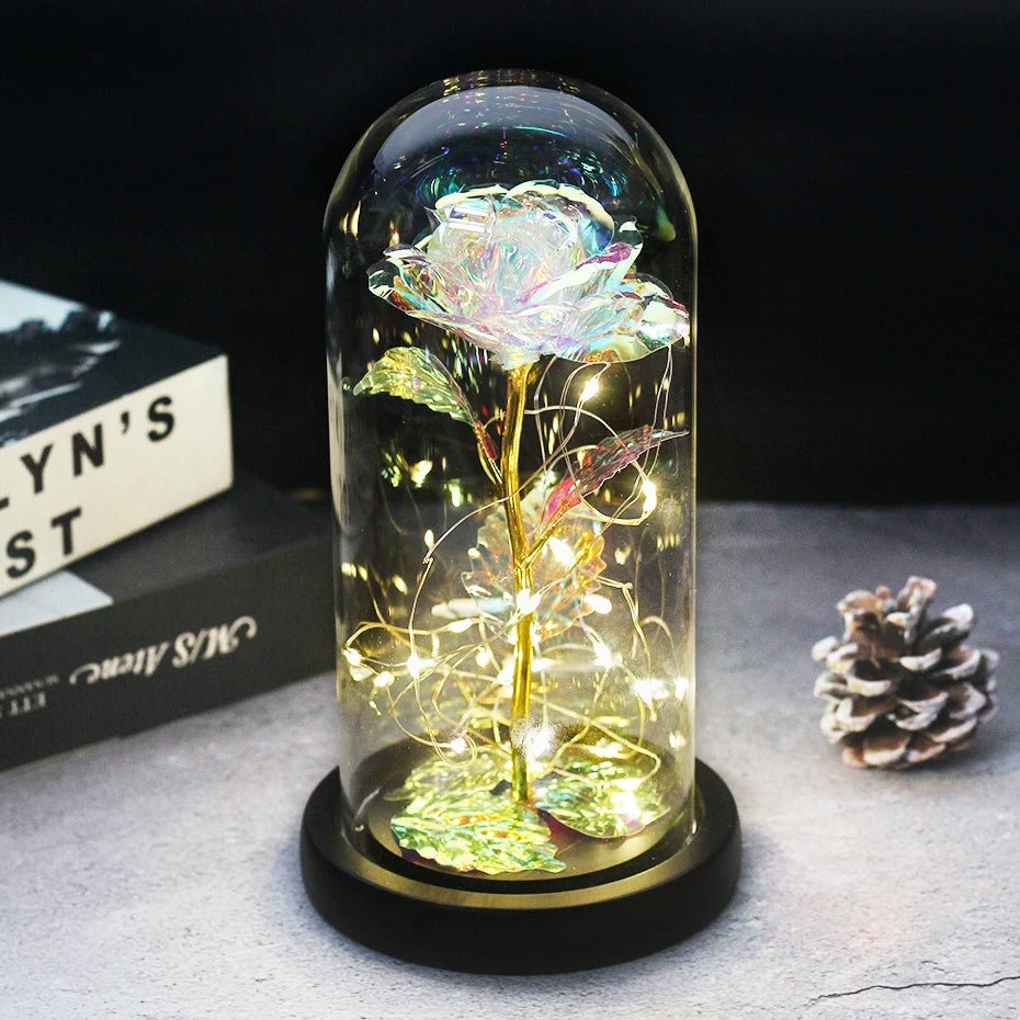 Beauty and the Beast Enchanted Rose – LED Glass Dome with Forever Red Rose – Romantic Gift for Valentine's Day, Mother's Day & Special Occasions