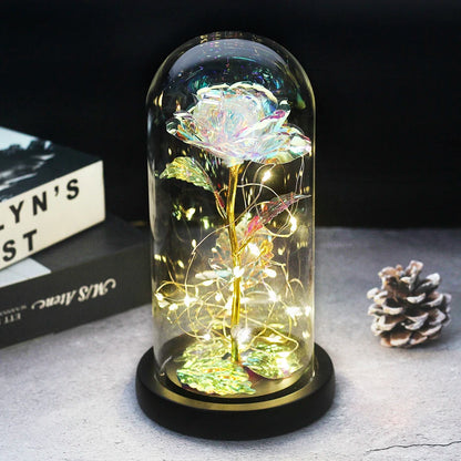 Beauty and the Beast Enchanted Rose – LED Glass Dome with Forever Red Rose – Romantic Gift for Valentine's Day, Mother's Day & Special Occasions