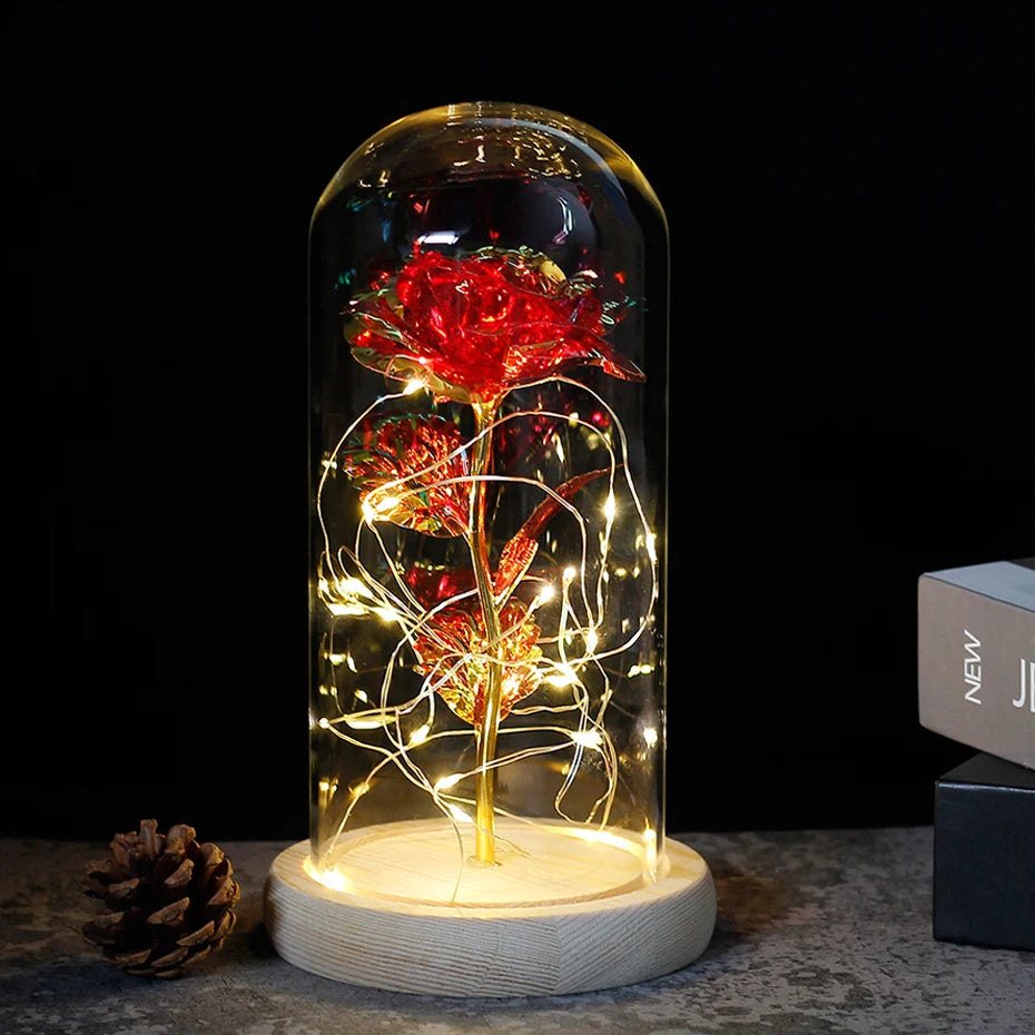 Beauty and the Beast Enchanted Rose – LED Glass Dome with Forever Red Rose – Romantic Gift for Valentine's Day, Mother's Day & Special Occasions