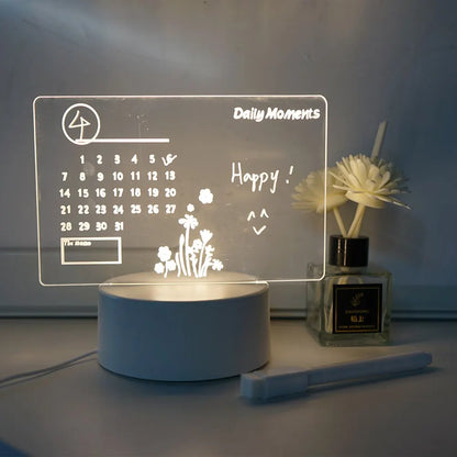 Creative LED Message Board Night Light – USB Rewritable Note Lamp with Warm Soft Glow – Perfect for Kids, Girlfriends & Room Décor