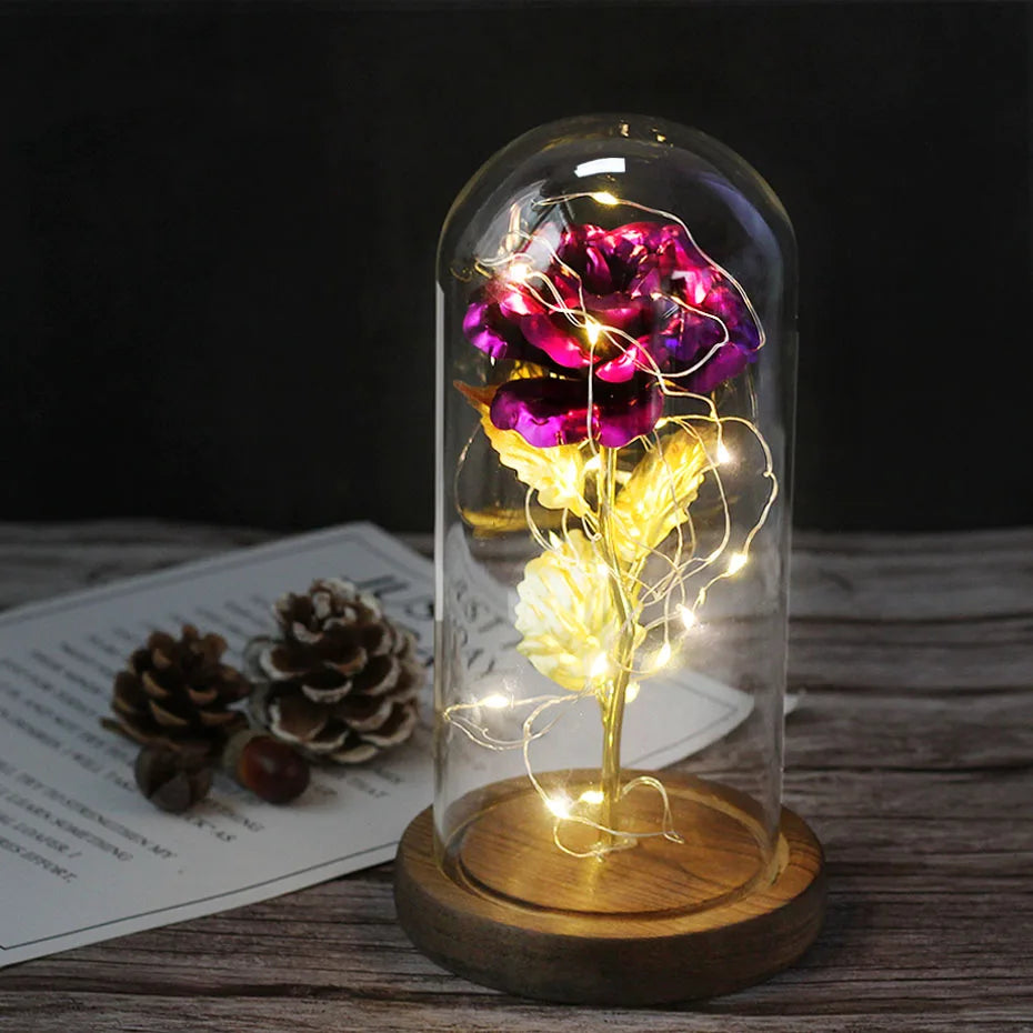 Beauty and the Beast Enchanted Rose – LED Glass Dome with Forever Red Rose – Romantic Gift for Valentine's Day, Mother's Day & Special Occasions