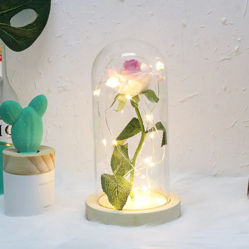 Beauty and the Beast Enchanted Rose – LED Glass Dome with Forever Red Rose – Romantic Gift for Valentine's Day, Mother's Day & Special Occasions